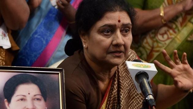 VK Sasikala at a recent press meet.