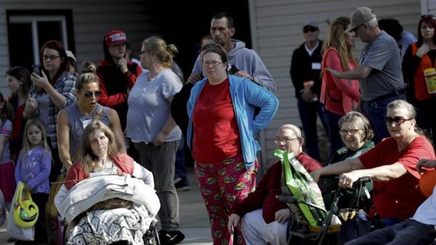 Evacuees converge outside of a shelter on Tuesday in Chico, California. Authorities lifted an evacuation order on Tuesday for thousands of California residents who live below the nation's tallest dam after declaring that the risk of catastrophic collapse of a damaged spillway had been significantly reduced. (AP) Evacuees converge outside of a shelter on Tuesday in Chico, California. Authorities lifted an evacuation order on Tuesday for thousands of California residents who live below the nation's tallest dam after declaring that the risk of catastrophic collapse of a damaged spillway had been significantly reduced. (AP)