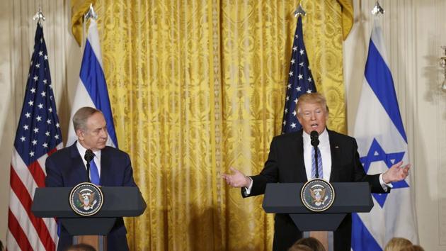US President Donald Trump addresses a joint news conference with Israeli Prime Minister Benjamin Netanyahu at the White House in Washington, US, on February 15, 2017.(Reuters Photo)