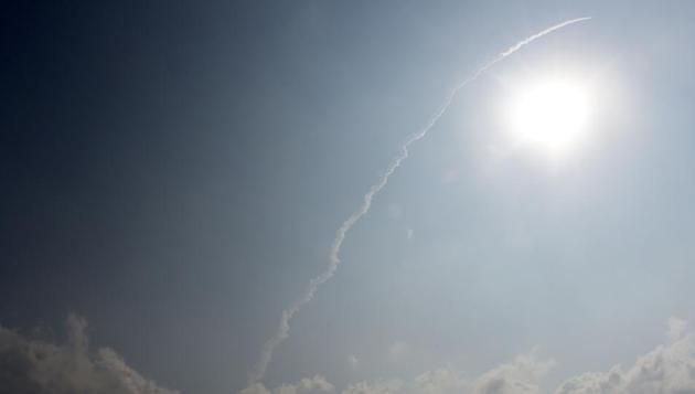 Isro set a new space record for most satellites launched in one go on February 15, 2017. Seen here is the Polar Satellite Launch Vehicle PSLV-C37 seconds after lift-off from the Satish Dhawan Space Centre at Sriharikota, Andhra Pradesh. It carried 104 satellites that were later successfully injected in their orbits. (ARUN SANKAR / AFP)