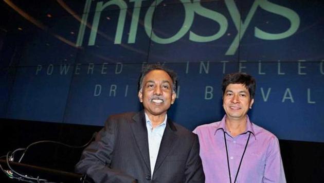 File photo of former Infosys CEO SD Shibulal seen here with former CFO Rajiv Bansal. (PTI) File photo of former Infosys CEO SD Shibulal seen here with former CFO Rajiv Bansal. (PTI)