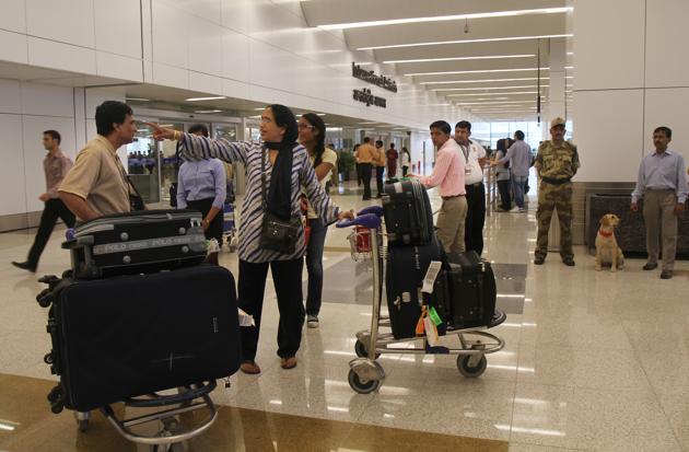 Barring four cases in which a pistol was recovered, police said in most instances the passenger forgot to remove bullets from their bags and brought them to the airport.(Ajay Aggarwal/HT File Photo) Barring four cases in which a pistol was recovered, police said in most instances the passenger forgot to remove bullets from their bags and brought them to the airport.(Ajay Aggarwal/HT File Photo)
