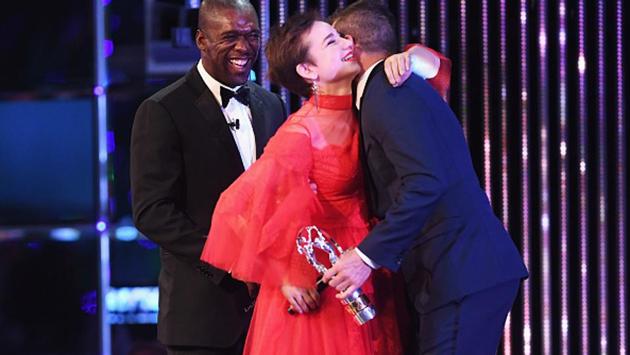 Fencer Beatrice Vio of Italy receives the Laureus World Sportsperson of the Year with a Disability Award from Academy member Alessandro del Piero as Clarence Seedorf looks on during the 2017 Laureus World Sports Awards function in Monaco. (Getty Images for Laureus) Fencer Beatrice Vio of Italy receives the Laureus World Sportsperson of the Year with a Disability Award from Academy member Alessandro del Piero as Clarence Seedorf looks on during the 2017 Laureus World Sports Awards function in Monaco. (Getty Images for Laureus)