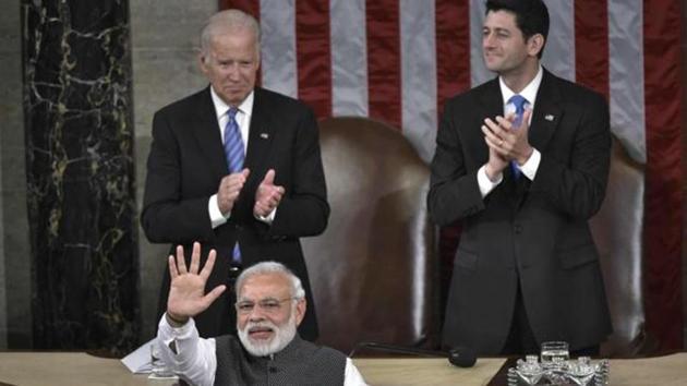 Prime Minister Narendra Modi greets members of Congress after addressing a joint session of the United States Congress at the US Capitol on June 8, 2016 in Washington, DC. (AFP Photo) Prime Minister Narendra Modi greets members of Congress after addressing a joint session of the United States Congress at the US Capitol on June 8, 2016 in Washington, DC. (AFP Photo)