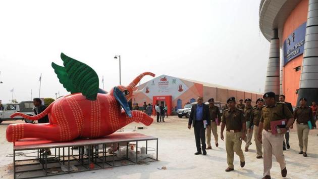 The venue for the global investors summit “Momentum Jharkhand” in Ranchi (Diwakar Prasad/HT Photo) The venue for the global investors summit “Momentum Jharkhand” in Ranchi (Diwakar Prasad/HT Photo)