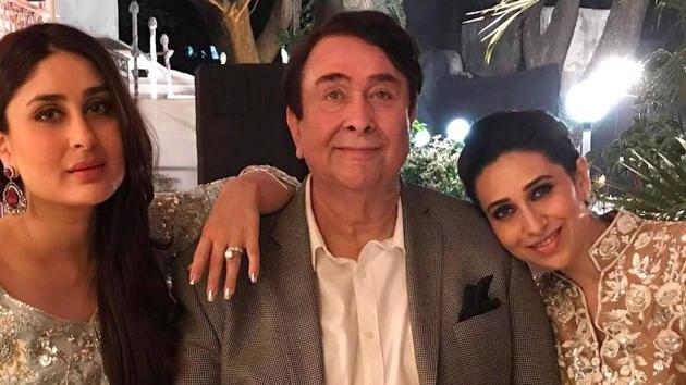 Kareena, Karisma and their dad Randhir Kapoor at his birthday party. (Instagram/Karisma Kapoor) Kareena, Karisma and their dad Randhir Kapoor at his birthday party. (Instagram/Karisma Kapoor)