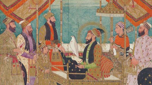 Mughal emperor Aurangzeb holds court, as painted by (perhaps) Bichitr; Shaistah Khan stands behind Prince Muhammad Azam.(Wikimedia Commons) Mughal emperor Aurangzeb holds court, as painted by (perhaps) Bichitr; Shaistah Khan stands behind Prince Muhammad Azam.(Wikimedia Commons)