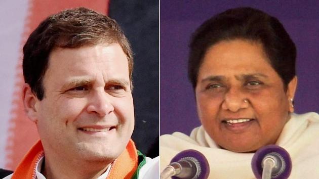 Congress’ Rahul Gandhi and BSP’s Mayawati addressed campaign rallied barely 15 km away from each other in Barabanki where a sizeable chunk of voters are Muslims.(PTI/AP) Congress’ Rahul Gandhi and BSP’s Mayawati addressed campaign rallied barely 15 km away from each other in Barabanki where a sizeable chunk of voters are Muslims.(PTI/AP)