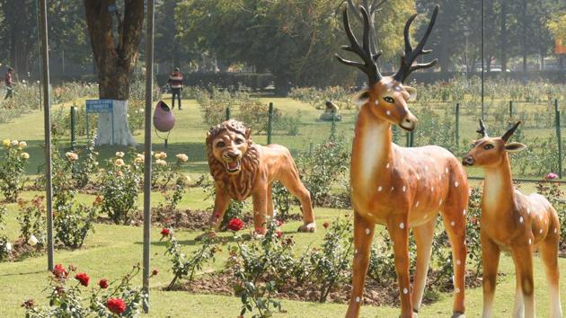 The garden is all set for celebrations.  (Sanjeev Sharma/HT Photo) 
