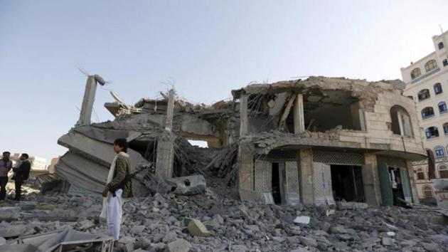 At least one Saudi-led airstrike near Yemen’s rebel-held capital killed at least five people today, the country’s Houthi rebels and medical officials said. (Reuters File Photo) At least one Saudi-led airstrike near Yemen’s rebel-held capital killed at least five people today, the country’s Houthi rebels and medical officials said. (Reuters File Photo)