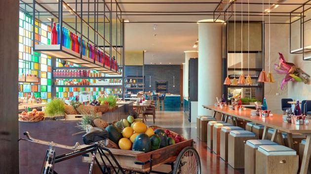 AnnaMaya, the restaurant at Delhi’s new Andaz hotel, is a European-style food hall with retail and dining