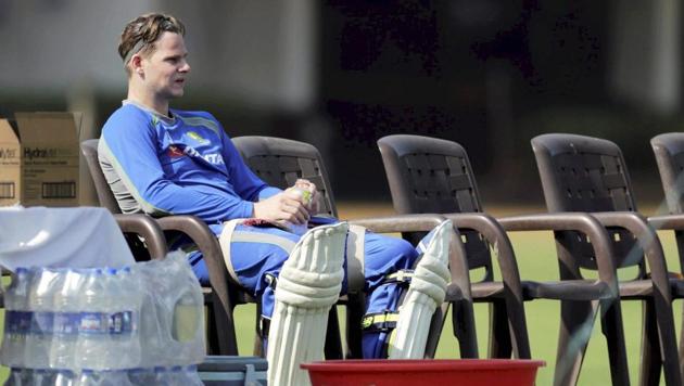 Australian captain Steve Smith during a practice session in Mumbai on Thursday, ahead of the warm-up game against India A.(PTI)