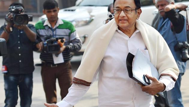 Congress leader P Chidambaram at Parliament during the budget session in New Delhi.(PTI File Photo) Congress leader P Chidambaram at Parliament during the budget session in New Delhi.(PTI File Photo)