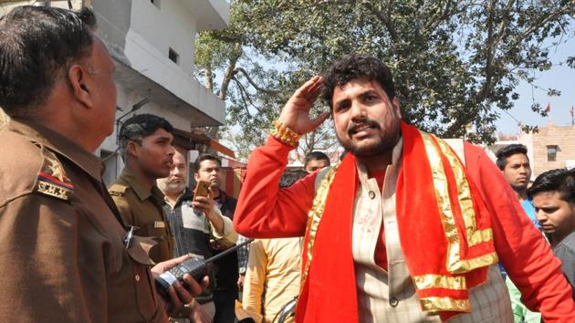 In the incident on February 14, men from two groups who had arrived for an event ended up fighting with each other at the Dudheshwar Nath temple. (Sakib Ali/HT File Photo) In the incident on February 14, men from two groups who had arrived for an event ended up fighting with each other at the Dudheshwar Nath temple. (Sakib Ali/HT File Photo)