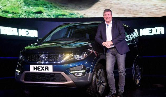 Mumbai: CEO & MD of Tata Motors, Guenter Butschek at the launch of Tata Hexa, in Mumbai on Wednesday.(PTI)