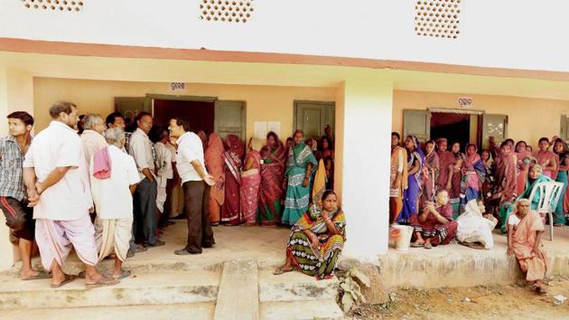 People queue in line to vote during the second phase of Odisha Panchayat polls at Balipatana village on Wednesday, Feb 15, 2017.(PTI)