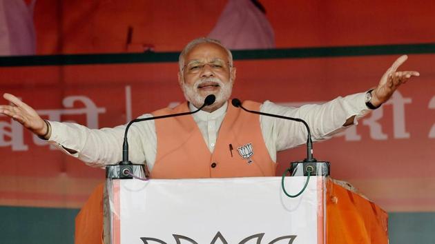Prime Minister Narendra Modi at an election campaign rally at Barabanki in Uttar Pradesh on Thursday. (PTI) Prime Minister Narendra Modi at an election campaign rally at Barabanki in Uttar Pradesh on Thursday. (PTI)