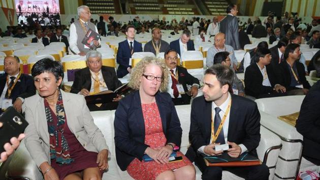Foreign delegates at the summit (Diwakar Prasad/HT Photo) Foreign delegates at the summit (Diwakar Prasad/HT Photo)