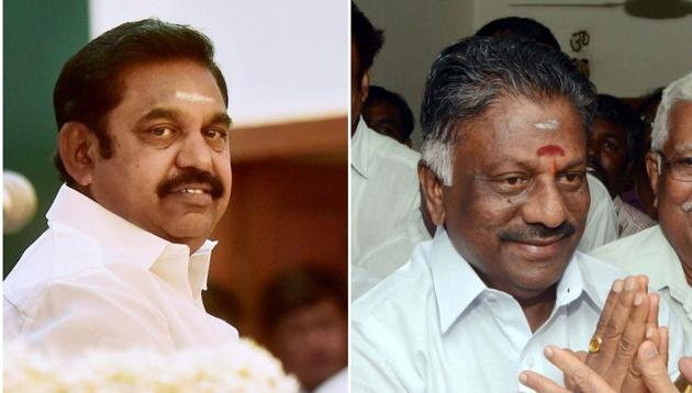 Palaniswami – a loyalist of AIADMK chief VK Sasikala - took oath as chief minister as Panneerselvam has been buoyed by the opposition DMK grouping. (PTI/ HT Photo) Palaniswami – a loyalist of AIADMK chief VK Sasikala - took oath as chief minister as Panneerselvam has been buoyed by the opposition DMK grouping. (PTI/ HT Photo)