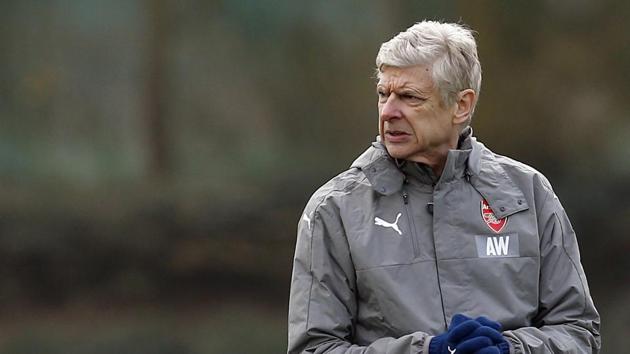 Arsenal manager Arsene Wenger during training on Tuesday. (REUTERS) Arsenal manager Arsene Wenger during training on Tuesday. (REUTERS)