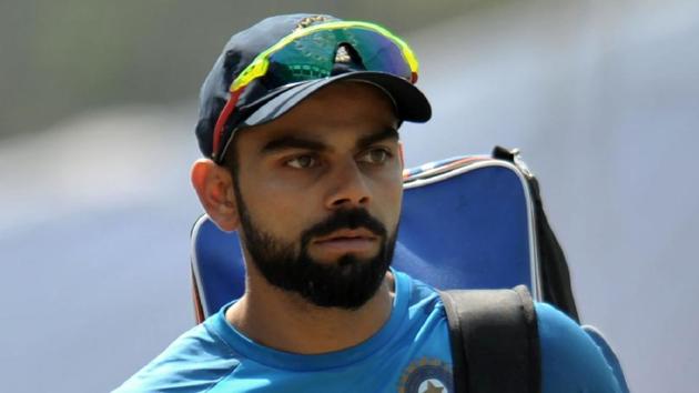 India's cricket captain Virat Kohli during a team practice session before a India and Bangladesh test match in Hyderabad on February 8.(AFP Photo)