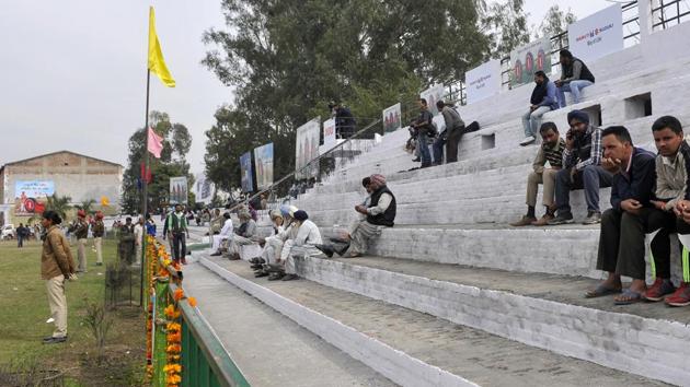 As compared to the previous years when popular bullock cart races were part of the games, the presence of foreigners in the stadium was negligible.(Gurminder Singh/HT Photo)