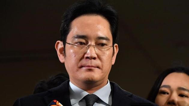 Samsung Group chief Jay Y Lee was arrested early over his alleged role in a corruption scandal on Feb 17.(Reuters) Samsung Group chief Jay Y Lee was arrested early over his alleged role in a corruption scandal on Feb 17.(Reuters)