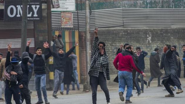 Kashmiri protesters during a protest march called by separatist leaders to protest against the recent killing of civilians in Srinagar on Wednesday.(AP)