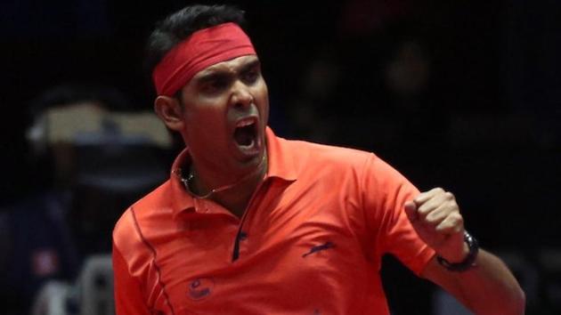 Achanta Sharath Kamal beat Paul Drinkhall in the India Open quarterfinals. (IMG Reliance) Achanta Sharath Kamal beat Paul Drinkhall in the India Open quarterfinals. (IMG Reliance)