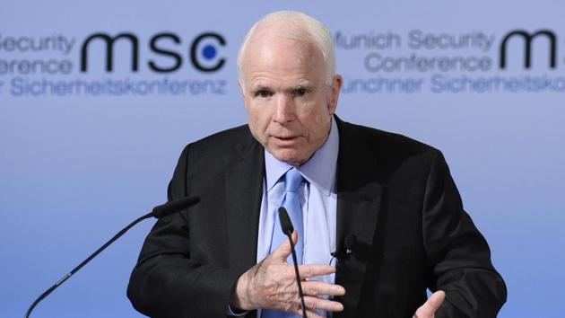 US senator John McCain speaks on the first day of the 53rd Munich Security Conference (MSC) at the Bayerischer Hof hotel in Munich, southern Germany, on February 17, 2017. (AFP Photo) US senator John McCain speaks on the first day of the 53rd Munich Security Conference (MSC) at the Bayerischer Hof hotel in Munich, southern Germany, on February 17, 2017. (AFP Photo)