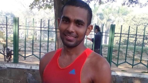KT Irfan claimed the top spot in the 20km Race Walking Championship. (HT Photo) KT Irfan claimed the top spot in the 20km Race Walking Championship. (HT Photo)