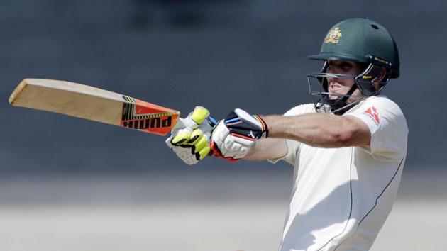 Australia's Mitchell Marsh bats during the warm-up game against India A in Mumbai on Saturday.(AP)