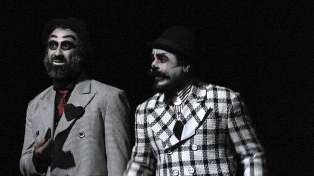 Macbeth play in progress at Tagore theatre in Chandigarh on Sunday. (Ravi Kumar/HT photo)