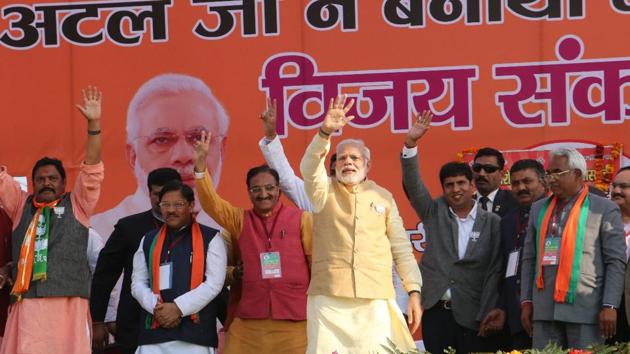 PM Narendra Modi at a rally in Haridwar.(Raajiv Kala/HT File Photo)