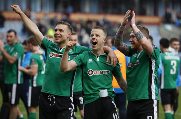 Lincoln City became the first minor league club since Queen’s Park Rangers in 1914 to enter the quarterfinals of the FA Cup. (REUTERS) Lincoln City became the first minor league club since Queen’s Park Rangers in 1914 to enter the quarterfinals of the FA Cup. (REUTERS)