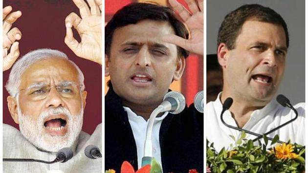 Combination picture of PM Modi, Uttar Pradesh CM Akhilesh Yadav and Congress vice president Rahul Gandhi. Combination picture of PM Modi, Uttar Pradesh CM Akhilesh Yadav and Congress vice president Rahul Gandhi.