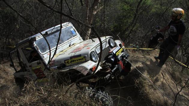 Action from the JK Tyre Xtreme 4Play championship in Chandigarh on Sunday. (HT Photo) Action from the JK Tyre Xtreme 4Play championship in Chandigarh on Sunday. (HT Photo)