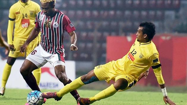 Mohun Bagan beat Colombo FC 4-2 in the first round of the AFC Cup qualifiers. They now face Club Valencia of Maldives away on Tuesday.(PTI) Mohun Bagan beat Colombo FC 4-2 in the first round of the AFC Cup qualifiers. They now face Club Valencia of Maldives away on Tuesday.(PTI)