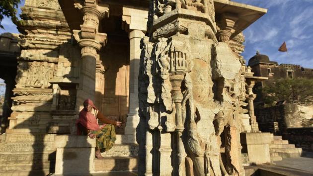 Chittorgarh Fort also houses a Samideshwar temple which is believed to have been defaced by the Mughals. (RAJ K RAJ/HT PHOTO)