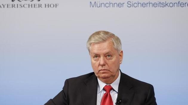 US senator Lindsey Graham attends the 53rd Munich security conference in Germany.(Reuters Photo)
