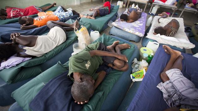 Sick prisoners rest in the infirmary. (Dieu Nalio Chery/AP)