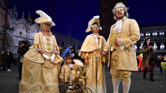 The use of masks in Venice has several historic origins. In the 18th century masks were used by noblemen in order to keep anonymity whilst voting on council matters. (Alberto PIZZOLI / AFP)