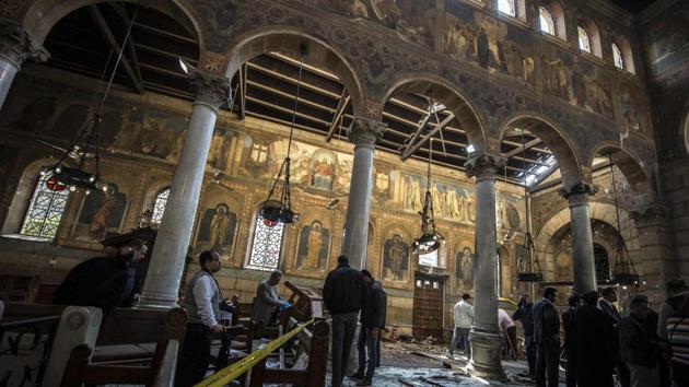 Scene of a bomb explosion at the Saint Peter and Saint Paul Coptic Orthodox Church on December 11, 2016. (AFP Photo) Scene of a bomb explosion at the Saint Peter and Saint Paul Coptic Orthodox Church on December 11, 2016. (AFP Photo)
