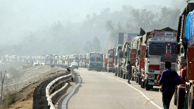 The 300-km long highway gets closed due to heavy rains or snowfall, causing disruption of essential supplies to the landlocked Kashmir Valley.(PTI Photo)