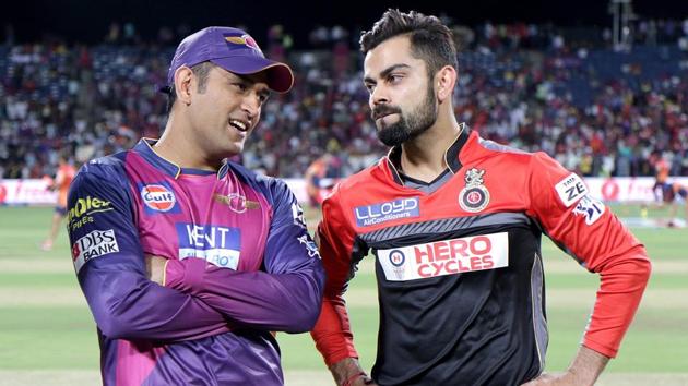 India skipper Virat Kohil (right) has replaced his predecessor Mahendra Singh Dhoni (left) as the most sought after Indian sporting brand ambassador.(IPL Photo)