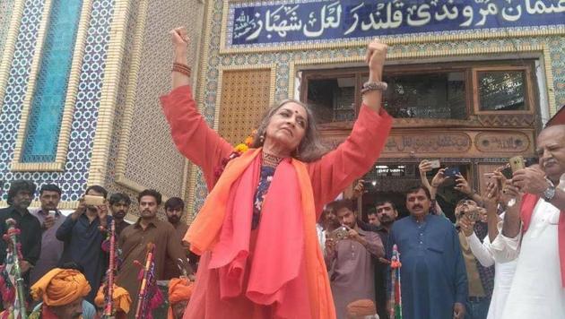 Noted Pakistani dancer Sheema Kermani, who is trained in Indian classical dance forms such as Kathak and Odissi, performs ‘dhamaal’ at the Sufi shrine of Lal Shahbaz Qalandar in Sindh province days after a suicide attack claimed by the Islamic State killed 88 people. (Facebook) Noted Pakistani dancer Sheema Kermani, who is trained in Indian classical dance forms such as Kathak and Odissi, performs ‘dhamaal’ at the Sufi shrine of Lal Shahbaz Qalandar in Sindh province days after a suicide attack claimed by the Islamic State killed 88 people. (Facebook)