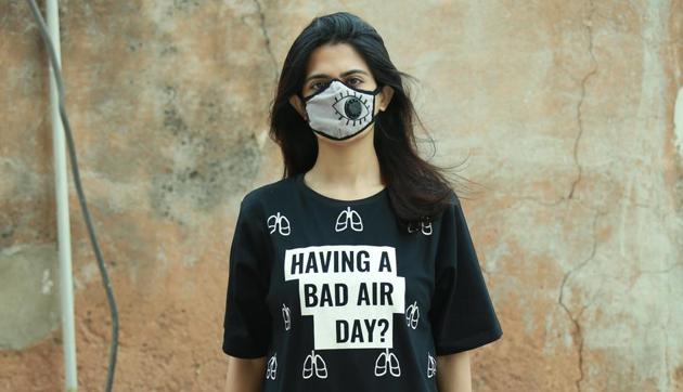 Designer Gaurav Gupta is campaigning to raise awareness about the city’s alarming pollution.(Amal KS/HT)