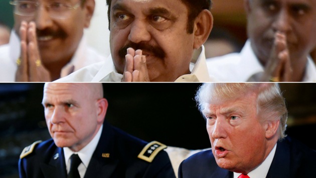(Clockwise) E Palaniswami, Donald Trump and Lt Gen HR McMaster. (Agencies) (Clockwise) E Palaniswami, Donald Trump and Lt Gen HR McMaster. (Agencies)