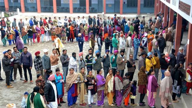 Jalandhar residents queue up to vote. Total seizure of cash, drugs, liquor and other items in the state during the 2017 assembly polls was about Rs 127 crore, an official spokesman of the State Election Commission said here. (PTI file) Jalandhar residents queue up to vote. Total seizure of cash, drugs, liquor and other items in the state during the 2017 assembly polls was about Rs 127 crore, an official spokesman of the State Election Commission said here. (PTI file)