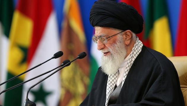 Iran’s supreme leader on Tuesday used the podium of a pro-Palestinian gathering in Tehran to lash out at Israel, calling the Jewish state a “fake” nation in a “dirty chapter” of history. (AFP Photo) Iran’s supreme leader on Tuesday used the podium of a pro-Palestinian gathering in Tehran to lash out at Israel, calling the Jewish state a “fake” nation in a “dirty chapter” of history. (AFP Photo)